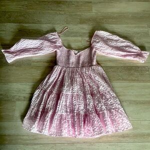MARBLE Light Pink Textured Kids Dress